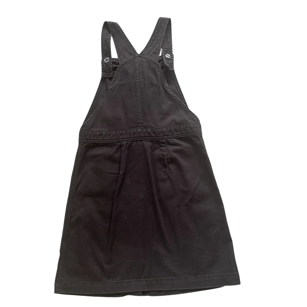 Old Navy Girls' Size XL (12) Dark Gray Bib Overall Dress 100% Cotton‎ Button Up